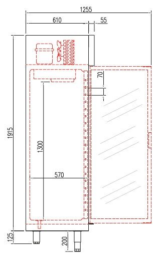 Expositor refrigerado 2 puertas cristal 750 litros Coreco AGPC - 125 - FrigeriaHosteleria.com
