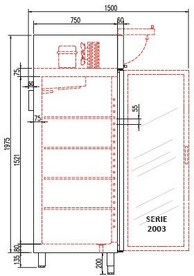 Expositor refrigerado 3 puertas 2200 litros CORECO AGRE - 2003 - FrigeriaHosteleria.com