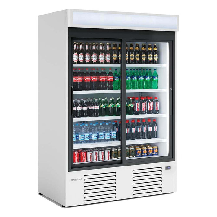 Expositor refrigerado blanco 2 puertas corredera 1300 litros INFRICO ERC130 - FrigeriaHosteleria.com