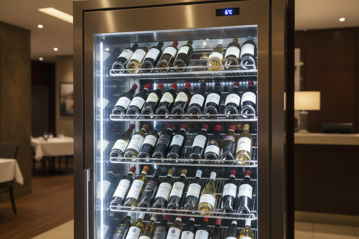 expositor refrigerado de botellas de vino