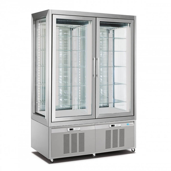 Expositor refrigerado pastelería 2 puertas 4 caras cristal INFRICO LO7700 - FrigeriaHosteleria.com