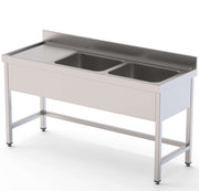 Fregadero 2 cubas izqda con mueble ancho 180 IS1718L20S0 - FrigeriaHosteleria.com