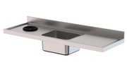 Fregadero Acero Inoxidable 1 Cuba Derecha Con Aro Desbarazado Fondo 700 Sin Mueble 1400x700x300h mm IS1714LWH10 - FrigeriaHosteleria.com