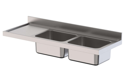 Fregadero Acero Inoxidable 1 Cuba Derecha Fondo 600 Sin Mueble 1400x600x250h mm IS1614R1000 - FrigeriaHosteleria.com