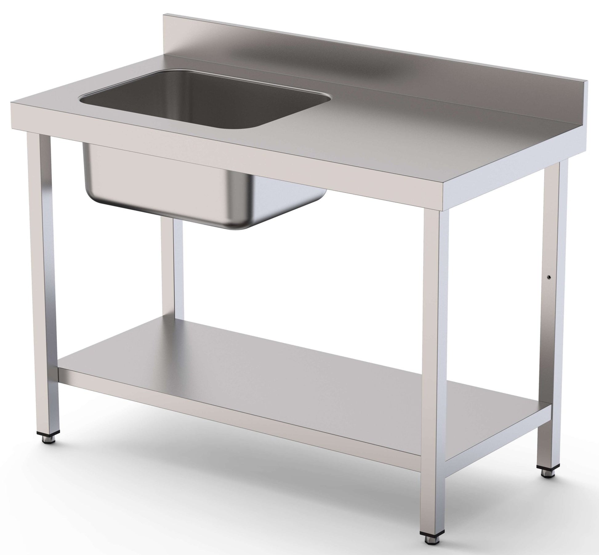 Fregadero Con Estante y Cuba a la izqda 1600x600x850h mm WTW16016LB1 - FrigeriaHosteleria.com