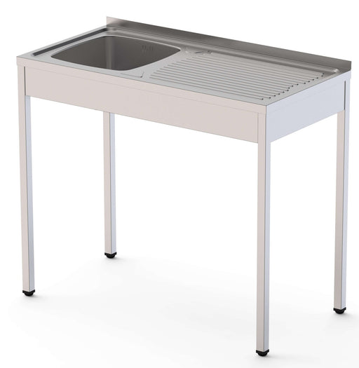 Fregadero desmontado cuba izqda + escurridor dcha ancho 80 IS1508L10S0 - FrigeriaHosteleria.com