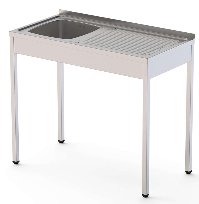 Fregadero desmontado cuba izqda + escurridor dcha ancho 80 IS1508L10S0 - FrigeriaHosteleria.com