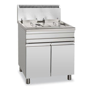 Freidora a gas 2 cubas 14+14 litros con mueble GF15+15S STAND ALONE - FrigeriaHosteleria.com