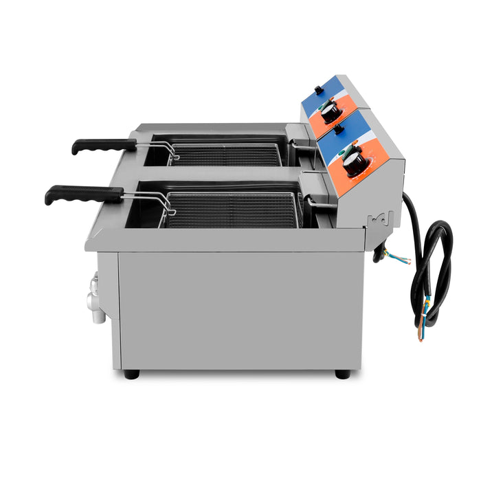 Freidora eléctrica 2 cubas 12+12 litros con grifo EF-162V