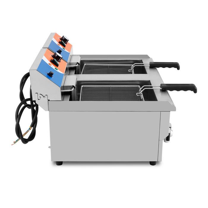 Freidora eléctrica 2 cubas 12+12 litros con grifo EF-162V