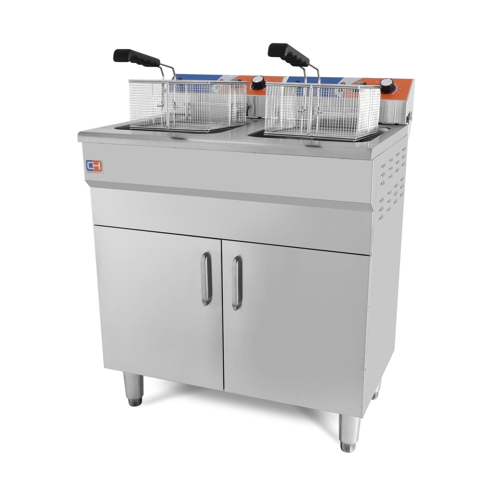 Freidora eléctrica 2 cubas 14+14 litros con mueble EF - 162VC - FrigeriaHosteleria.com