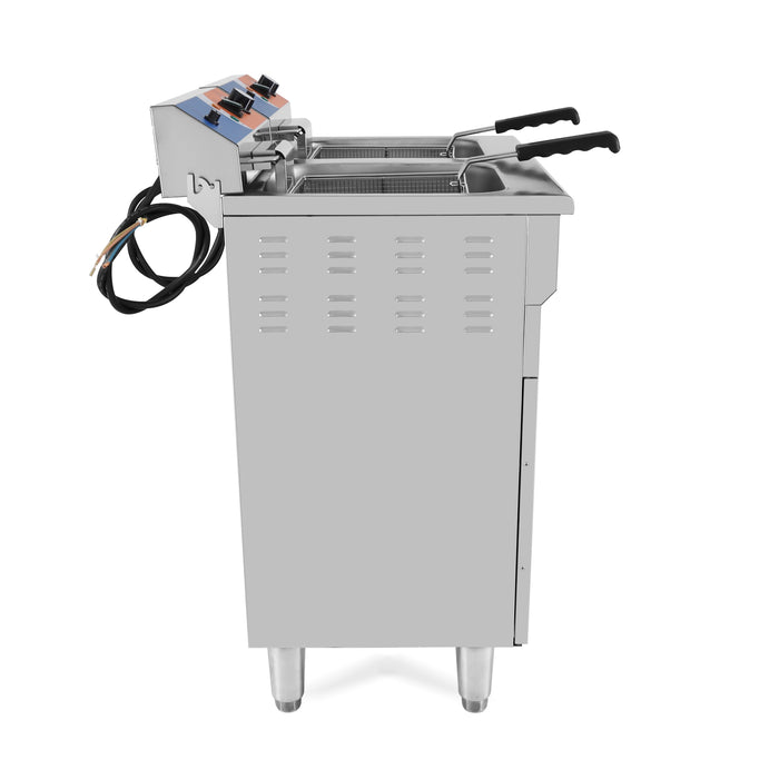 Freidora eléctrica 2 cubas 14+14 litros con mueble EF-162VC