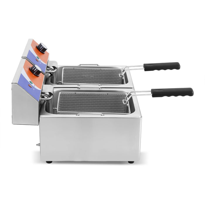Freidora eléctrica 2 cubas 6+6 litros sin grifo EF - 6L - 2 - FrigeriaHosteleria.com