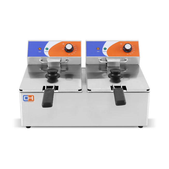 Freidora eléctrica 2 cubas 6+6 litros sin grifo EF-6L-2