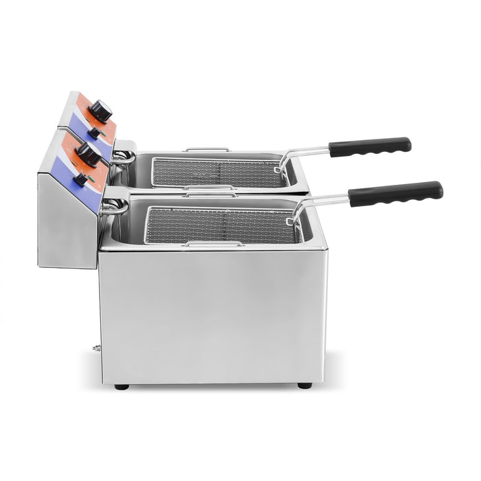 Freidora eléctrica 2 cubas 8+8 litros EF - 8L - 2 - FrigeriaHosteleria.com