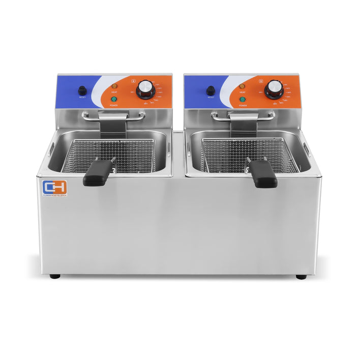 Freidora eléctrica 2 cubas 8+8 litros EF-8L-2