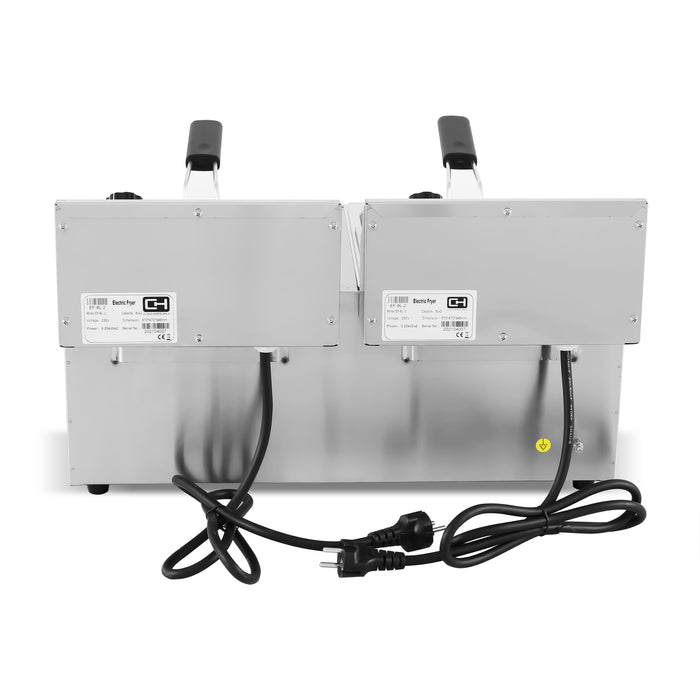 Freidora eléctrica 2 cubas 8+8 litros EF-8L-2