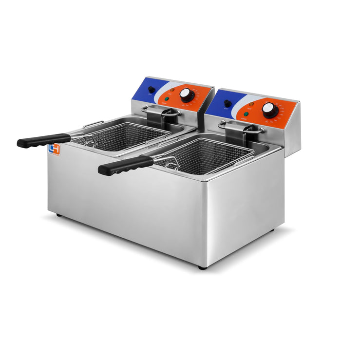 Freidora eléctrica 2 cubas 8+8 litros EF-8L-2