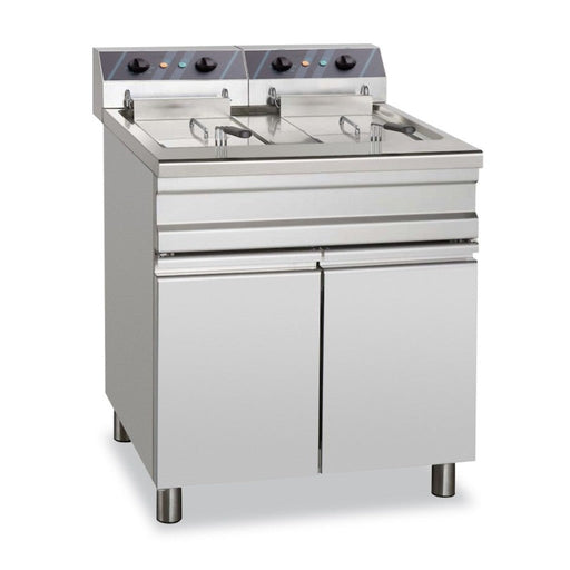 Freidora eléctrica trifásica 2 cubas 20+20 litros con mueble EF25+25S STAND ALONE - FrigeriaHosteleria.com