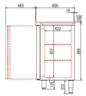 Frente mostrador refrigerado puerta cristal CORECO S-Line FSRV-S