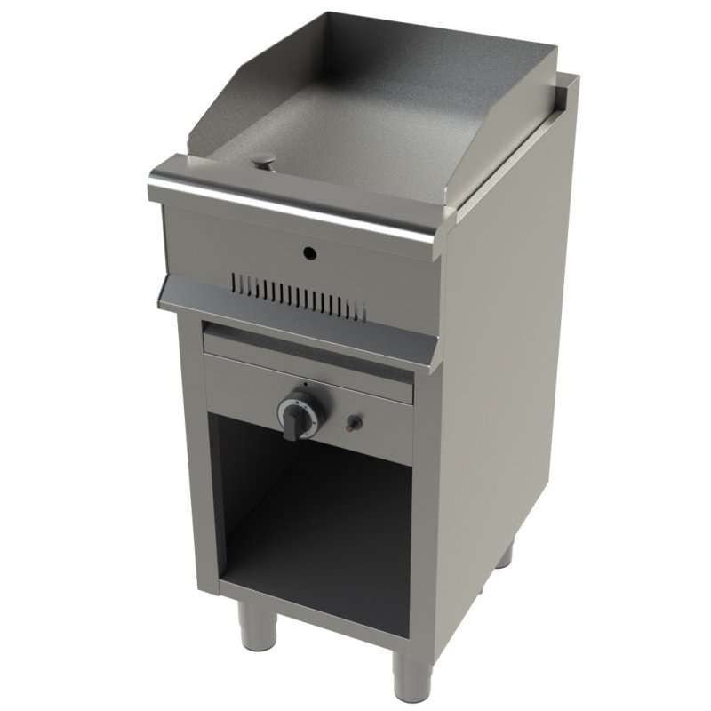 Fry top a gas acero laminado con mueble ancho 40 fondo 55 FT6100/1 - FrigeriaHosteleria.com