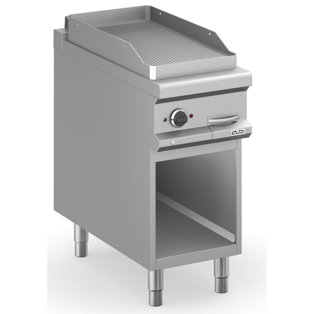 Frytop eléctrico 40x90 cm placa ranurada acero rectificado con mueble MFTE94AR MAGISTRA PLUS 900 - FrigeriaHosteleria.com