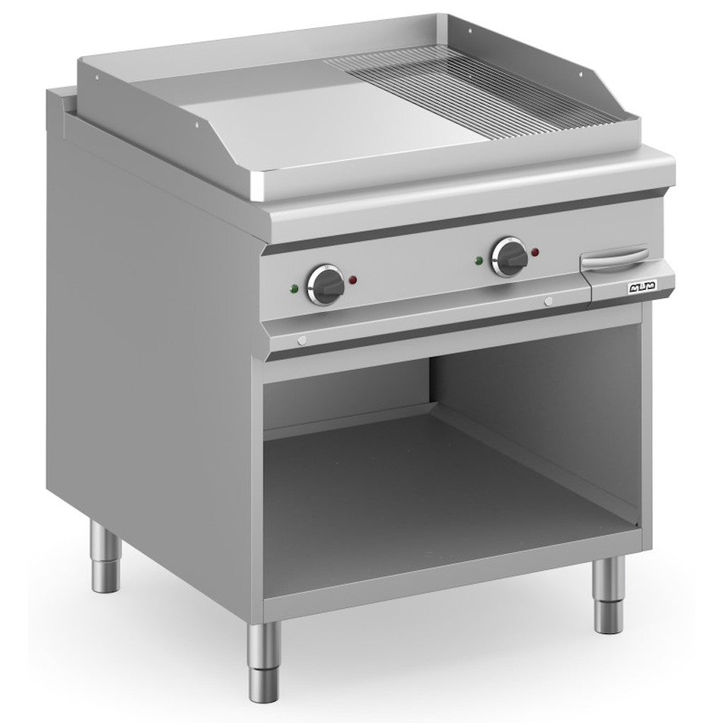 Frytop eléctrico 80x90 cm placa lisa - ranurada cromo duro con mueble MFTE98ALRC MAGISTRA PLUS 900 - FrigeriaHosteleria.com