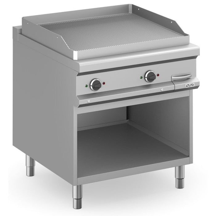 Frytop eléctrico 80x90 cm placa ranurada acero rectificado con mueble MFTE98AR MAGISTRA PLUS 900 - FrigeriaHosteleria.com