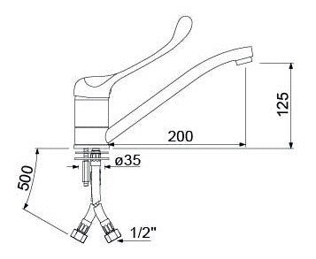 Grifo monomando de palanca larga y caño alto 549237 - FrigeriaHosteleria.com