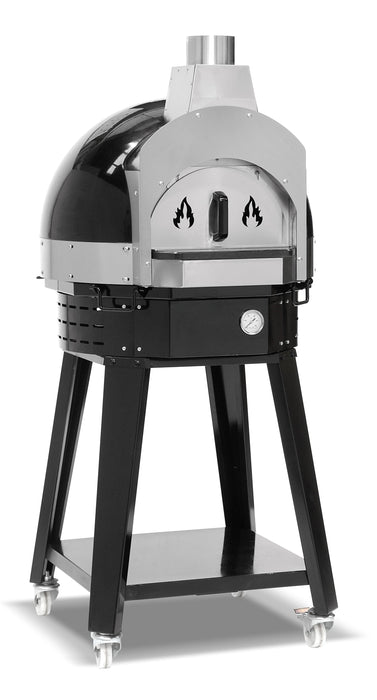 Horno de pizza de leña con base de piedra diámetro 700 mm sin rotación EMPSPOH70W