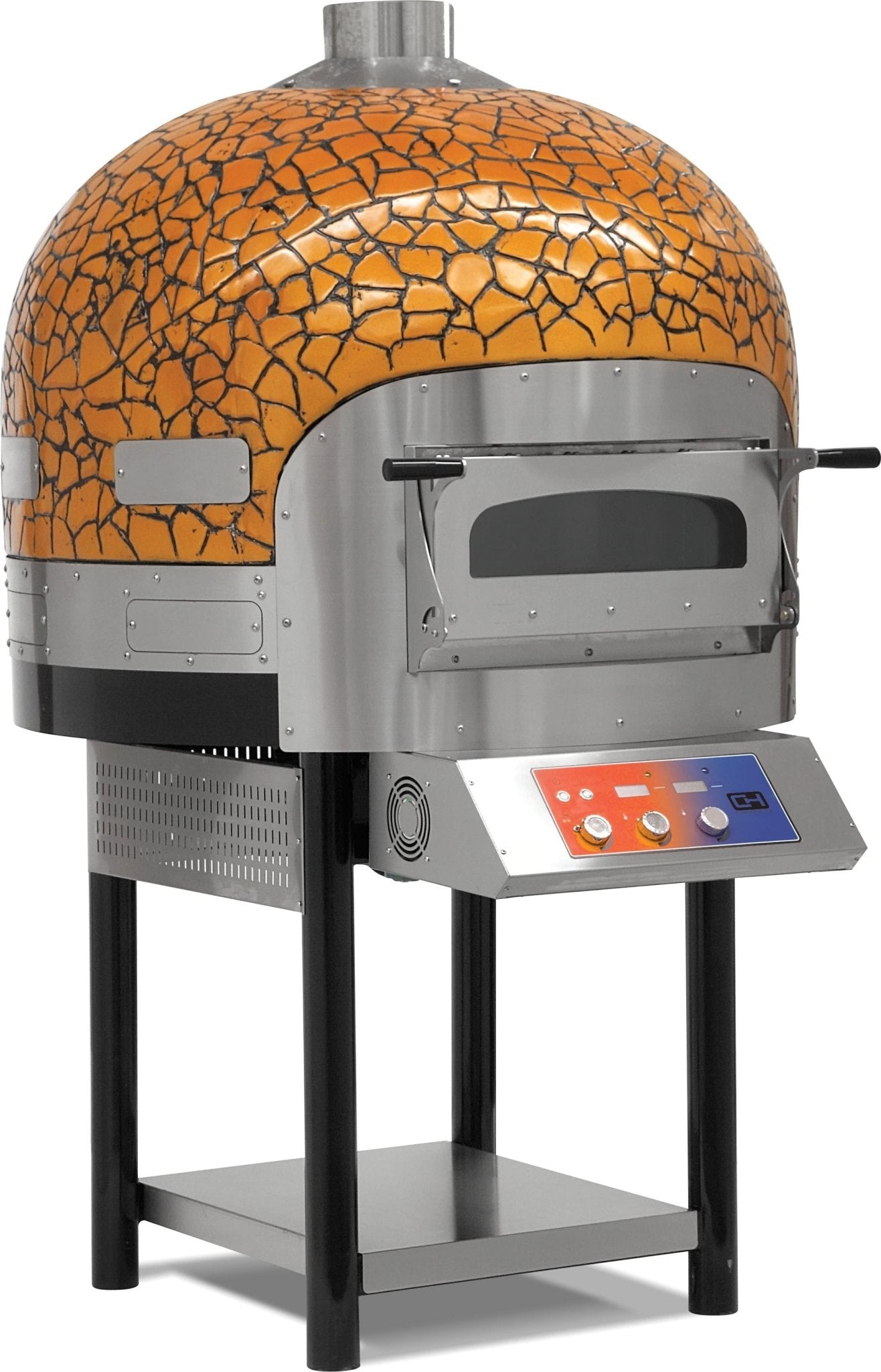 Horno de pizza eléctrico con base de piedra rotativa capacidad 6 pizzas diámetro 30 cm EMPSPO01 - FrigeriaHosteleria.com