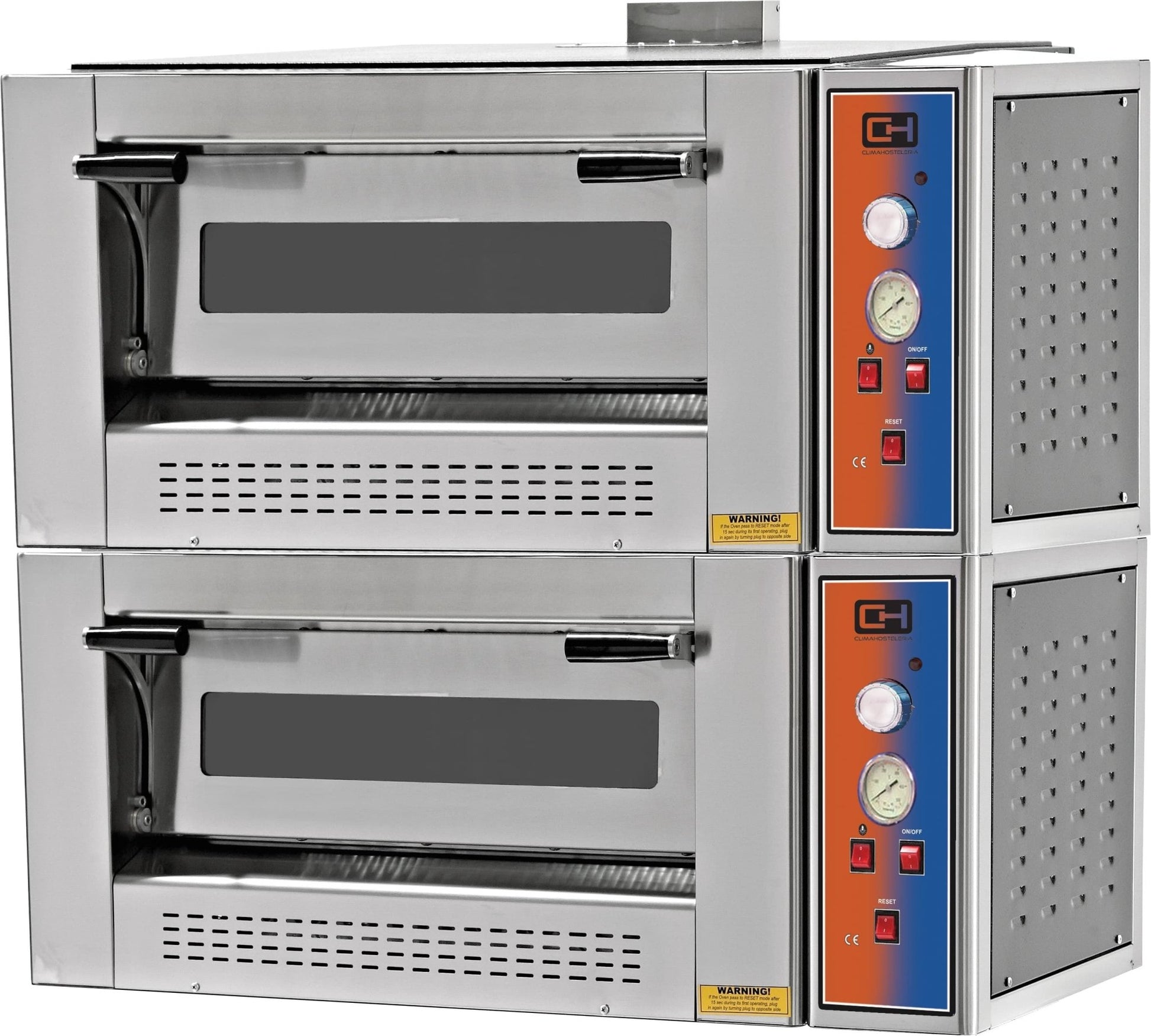 Horno pizza a gas capacidad 4 + 4 pizzas diámetro 30 cm EMP4+4G - FrigeriaHosteleria.com