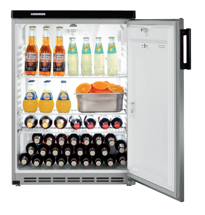 LIEBHERR Refrigerador Inox empotrable bajo encimera con enfriamiento por circulación de aire 171 Litros FKvesf 1805