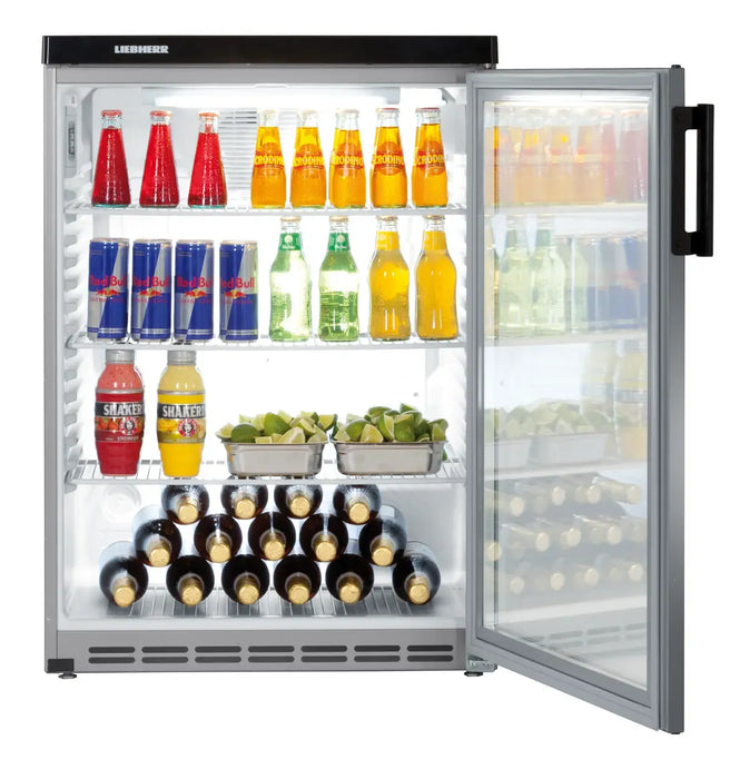 LIEBHERR Expositor Refrigerado Inox empotrable bajo encimera con enfriamiento por circulación de aire 171 Litros FKvesf 1803