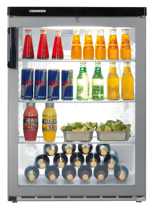 LIEBHERR Expositor Refrigerado Inox empotrable bajo encimera con enfriamiento por circulación de aire 171 Litros FKvesf 1803