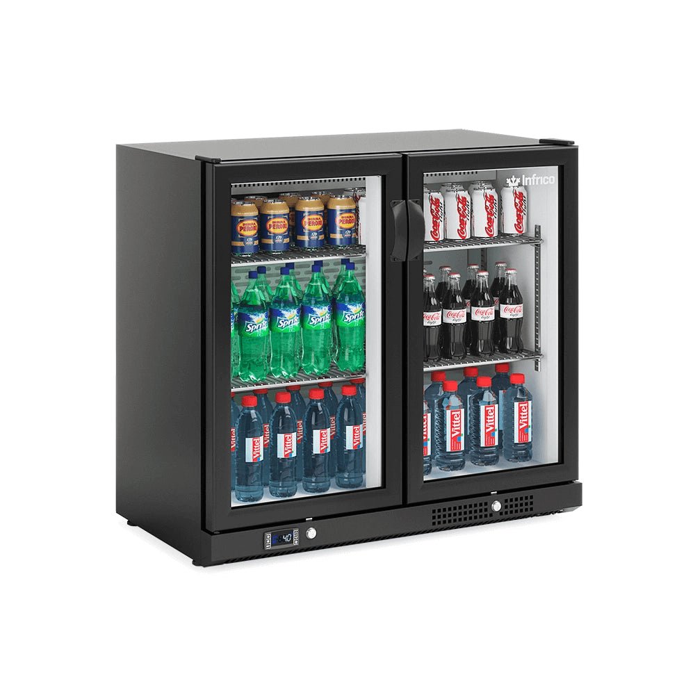INFRICO Botellero expositor refrigerado negro alto 85 cm ERV - SH - FrigeriaHosteleria.com