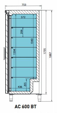 INFRICO Congelador vertical con cestas 600 litros AC600BT - FrigeriaHosteleria.com