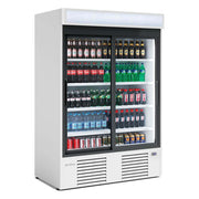 INFRICO Expositor refrigerado blanco 2 puertas corredera 1100 litros ERC100 - FrigeriaHosteleria.com