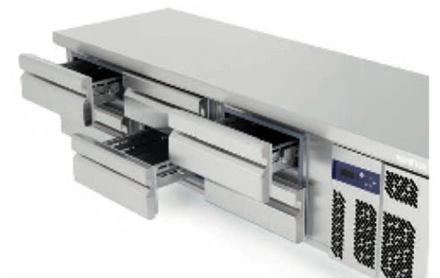 INFRICO Mesa fría baja con cajones Inverter A+ fondo 70 MSG - FrigeriaHosteleria.com
