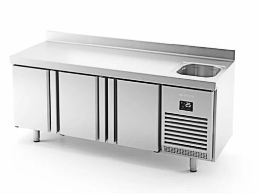 INFRICO Mesa fría con fregadero Inverter A+ fondo 60 BMPPF - II - FrigeriaHosteleria.com