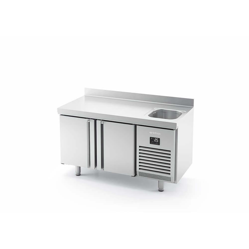INFRICO Mesa fría con fregadero Inverter A+ fondo 60 BMPPF - II - FrigeriaHosteleria.com