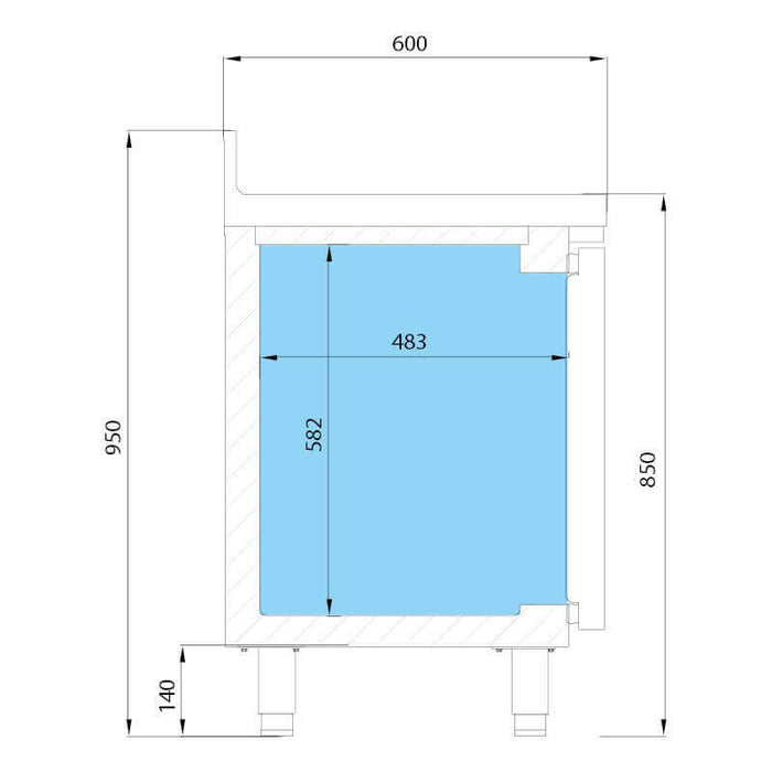 INFRICO Mesa fría fondo 60 ILINE IM60 - P - FrigeriaHosteleria.com