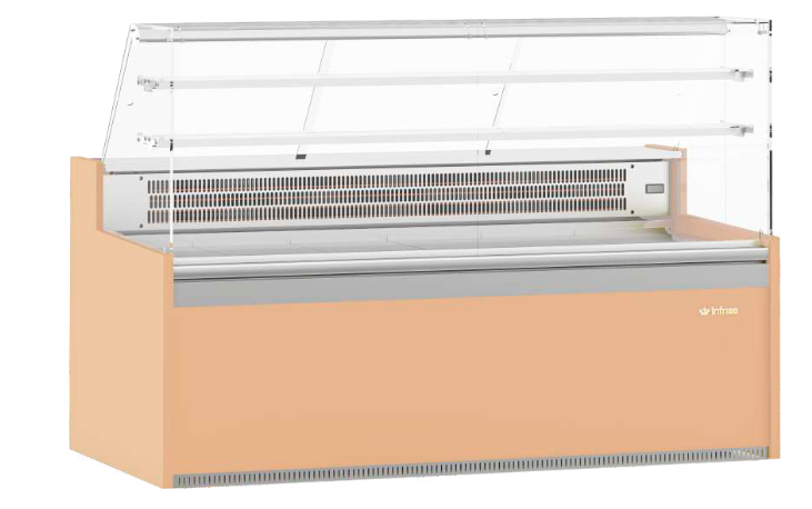INFRICO Vitrina pasteles refrigerada con almacén cristal recto Glace VGL-P