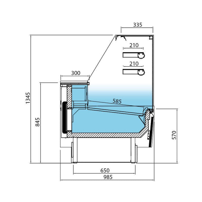 INFRICO Vitrina pasteles refrigerada con almacén cristal recto Glace VGL - P - FrigeriaHosteleria.com