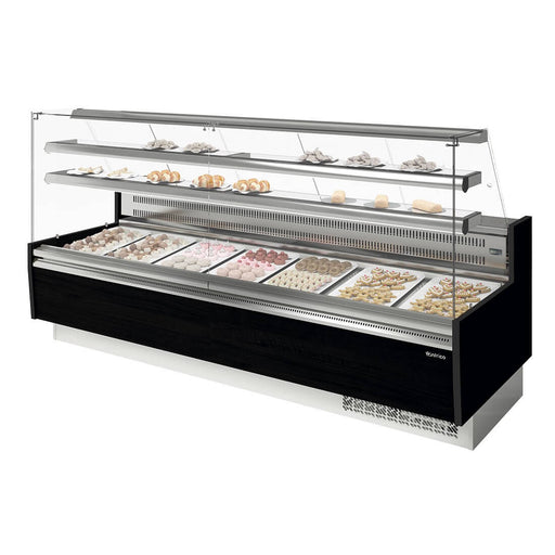 INFRICO Vitrina pasteles refrigerada con almacén cristal recto Glace VGL - P - FrigeriaHosteleria.com
