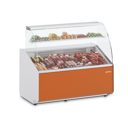 INFRICO Vitrina refrigeración estática con reserva cristal curvo JULIET VJU - C - FrigeriaHosteleria.com