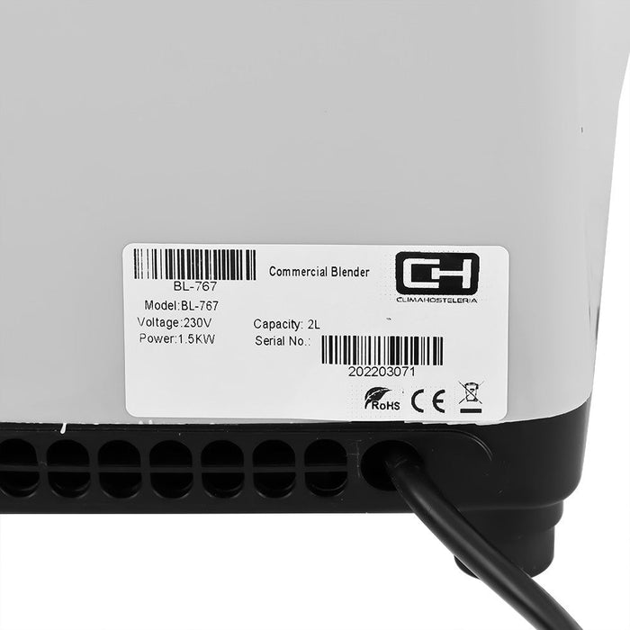 Licuadora Trituradora Batidor de Vaso 2 litros 1500W BL - 767 - FrigeriaHosteleria.com