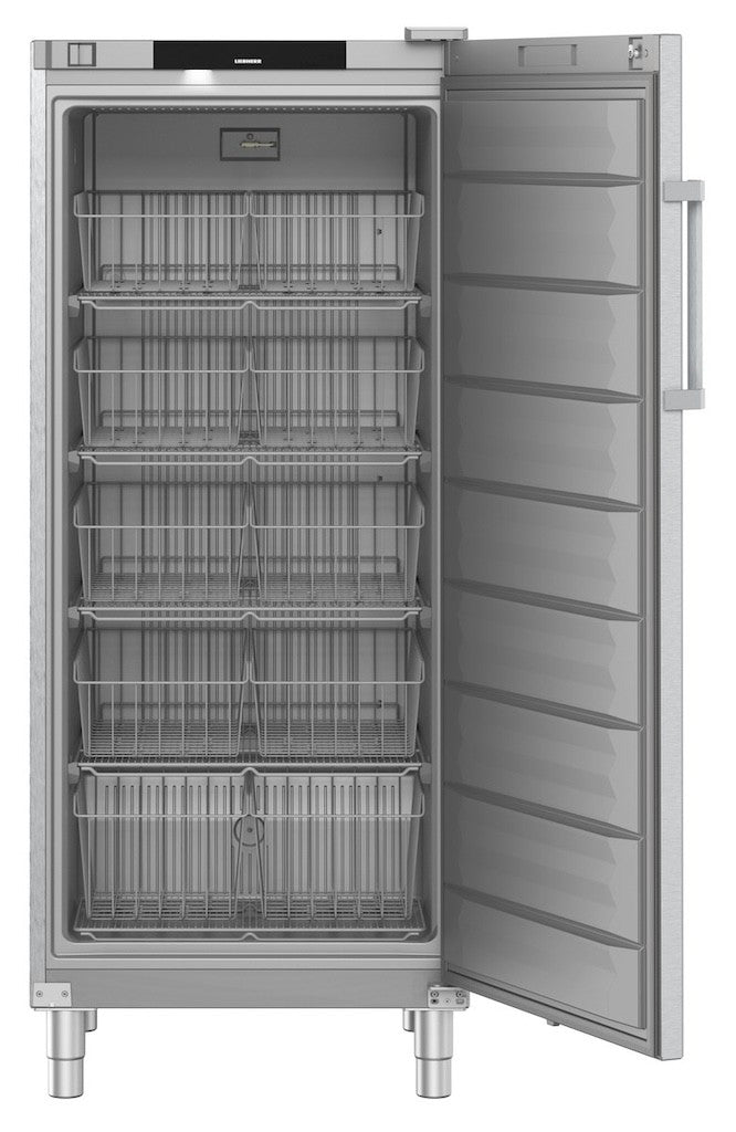 LIEBHERR Congelador vertical inoxidable con 10 cestos 500 litros FFFCsg 5501 - FrigeriaHosteleria.com