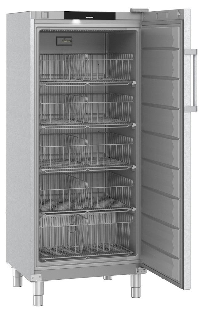 LIEBHERR Congelador vertical inoxidable con 10 cestos 500 litros FFFCsg 5501 - FrigeriaHosteleria.com