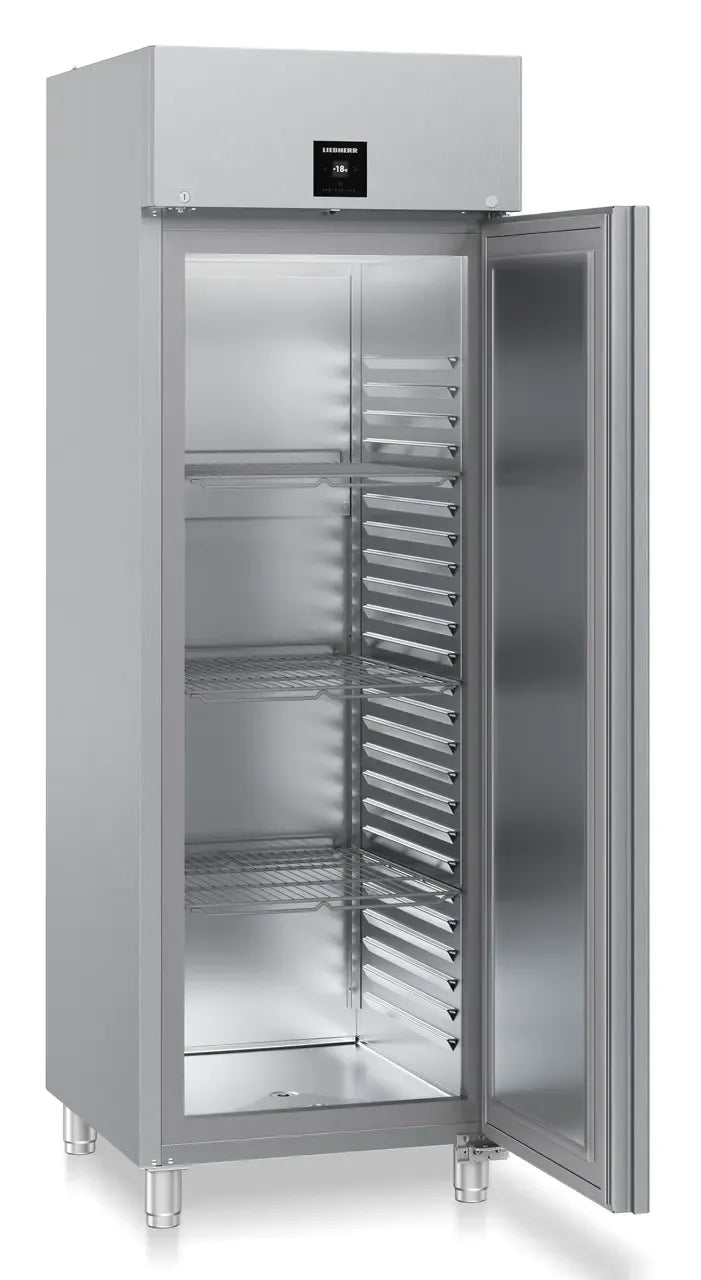 LIEBHERR Congelador vertical inoxidable NoFrost con 3 rejillas GN2/1 600 litros FFPSvg 6501 - FrigeriaHosteleria.com